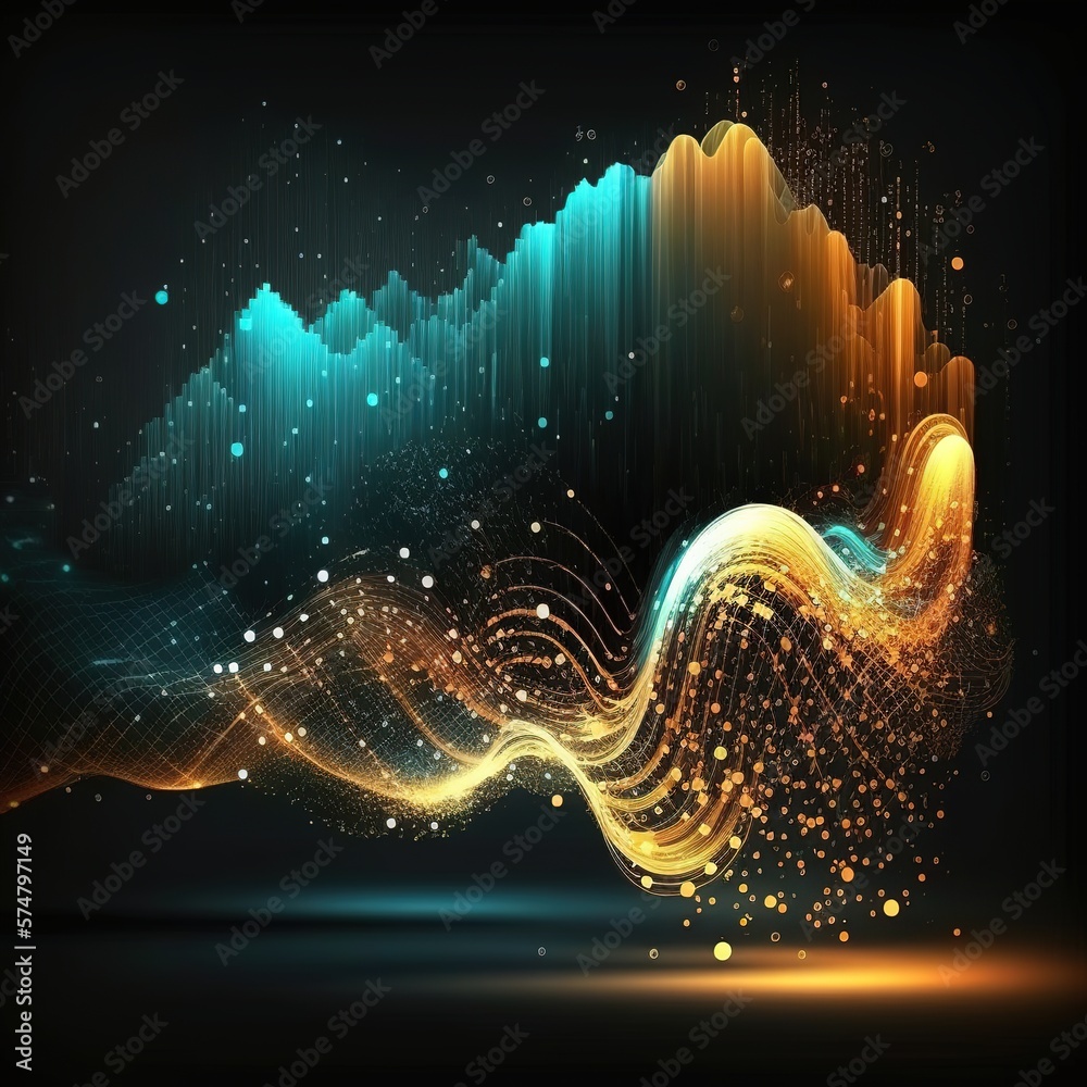 Poster abstract technology big data background concept. motion of digital data flow. transferring of big da