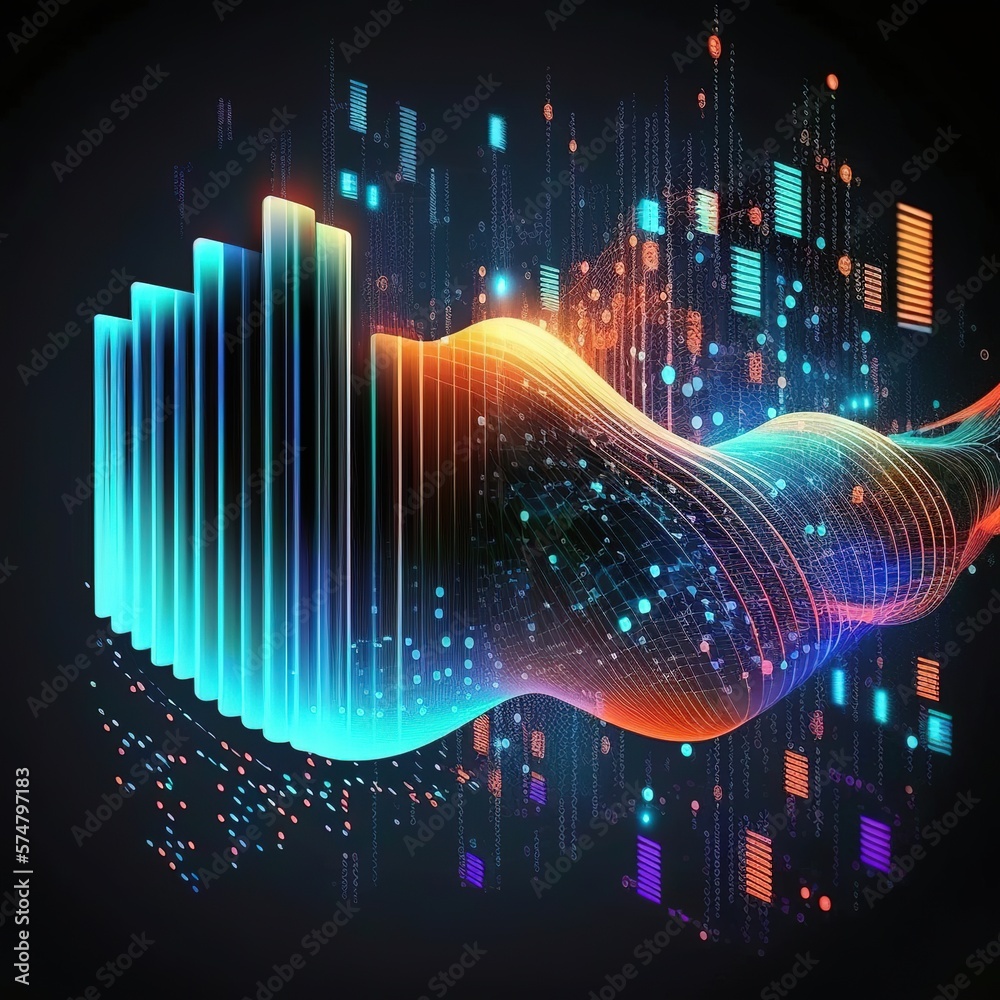 Poster abstract technology big data background concept. motion of digital data flow. transferring of big da