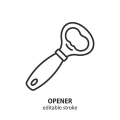 Bottle opener line icon. Outline vector tool. Editable stroke.