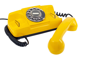 old yellow phone