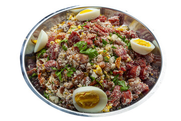 Beans with pork, called tropeiro beans, typical Brazilian food, state of Minas Gerais..R..