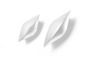 Paper ship origami isolated on a transparent background, PNG. High resolution.