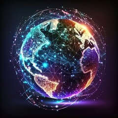 global network connection on customers, analysis, machine learning, innovative, technology and futuristic business, generative ai  