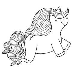 cute unicorn doodle style