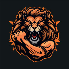 Lion face mascot vector illustration
