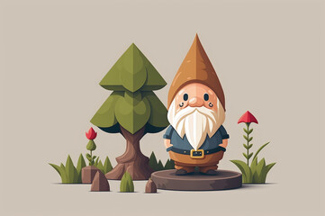 Illustration of a garden gnome character