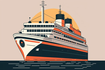 Obraz premium Cruise ship illustration