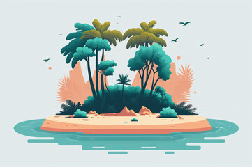 Illustration about a deserted island