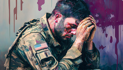 Painting Artwork Offers Emotional Insight into Veteran's PTSD Battle. Generative AI