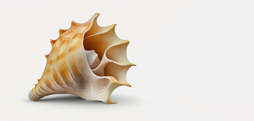 tropical Seashell isolated on white background,  Created using generative AI tools.