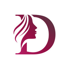 Letter D beauty salon logo design