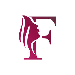 Letter F beauty salon logo design
