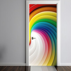 Rainbow-Colored Door: A Bright and Cheerful Entryway