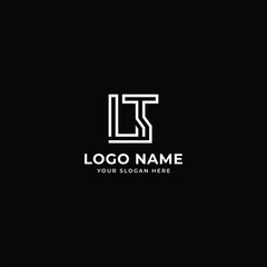 initial letter LT logo design template modern minimalistic stock vector