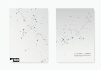 Black connect dot line connect on grey cover templates. Abstract vector background. Technology concept design. Communication and social network concept. Futuristic technology