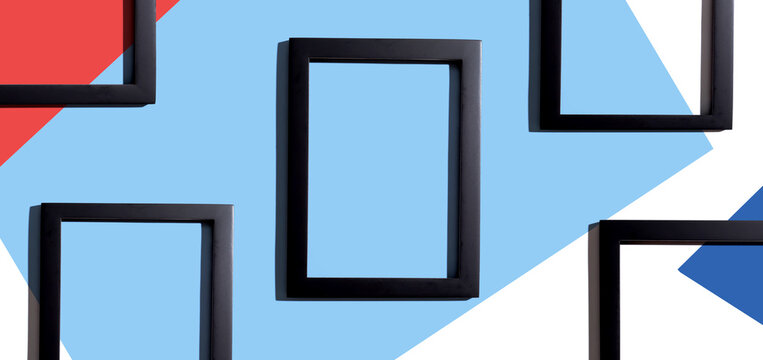 Blank rectangle picture frames with copy space