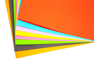 Colored paper set. creativity and creativity. background geometric abstraction