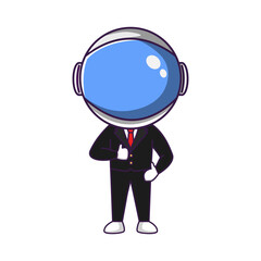 cute astronaut cartoon vector