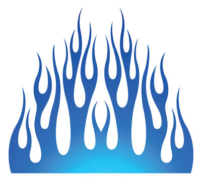 Tribal car hood flame electric race car body vinyl sticker vector eps file. Blue bonnet flames sport car decal. Decoration for cars, auto, truck, boat, suv and motorcycle tank.