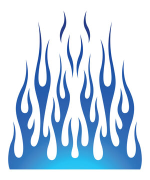 Blue fire flames electric racing car decal vector art graphic. Tribal flame electric sports car bonnet vinyl decal. Hood decoration for cars, auto, truck, boat, suv and motorcycle tank.
