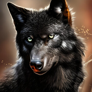 portrait of a wolf generative art
