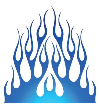 Tribal car hood flame electric race car body vinyl sticker vector eps file. Blue bonnet flames sport car decal. Decoration for cars, auto, truck, boat, suv and motorcycle tank.