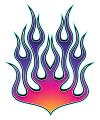 Fire flames racing car decal vector art graphic. Tribal bonnet flame sports car vinyl decal. Hood decoration for cars, auto, truck, boat, suv and motorcycle tank.