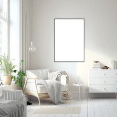 Minimalist Pastel Frame Mockup Room with Emphasis on Centerpiece Frame