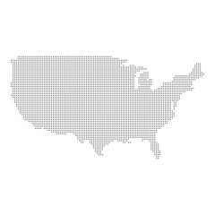 Map of USA dotted