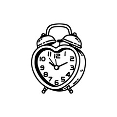 vector illustration of a heart shaped clock