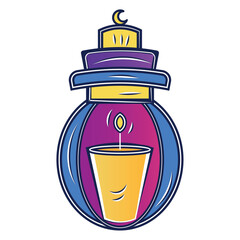 Isolated colored sketch of a lightbulb with a candle Vector