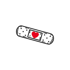 vector illustration of bandage with heart concept