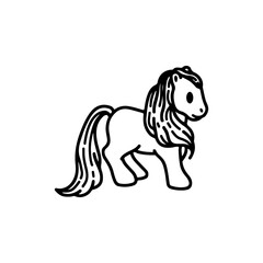 vector illustration of cute little horse