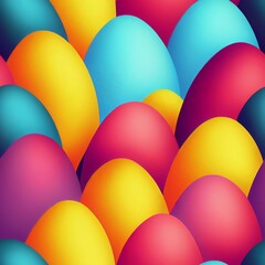 Seamless abstract easter theme pattern of colorful eggs. Generative AI