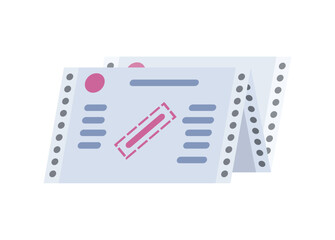 Receipt paper sheet. Simple flat illustration