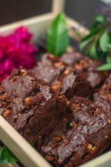 Brownie with milkyway and flowers