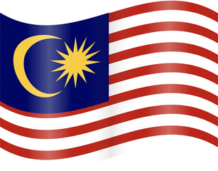 Malaysia Fluttering Waving Flag