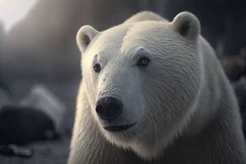 Obraz na płótnie Canvas Polar Bear in the Antarctica, generative AI