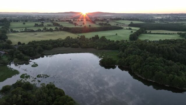 drone footage of Killykeen forest park and lough oughter, County Cavan, Ireland