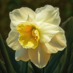 Fototapeta premium [Daffodil], [Beautiful flowers that brighten up any garden], [A picturesque garden], [Joyful], [Warm and inviting], Soft and diffused lighting