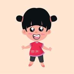 cute little girl character design