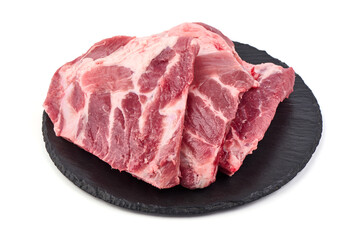 Pork ribs, isolated on white background.