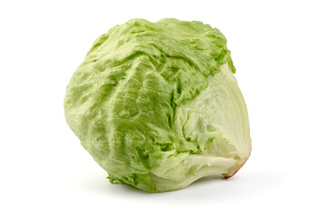 Obraz premium Fresh iceberg lettuce, isolated on white background.