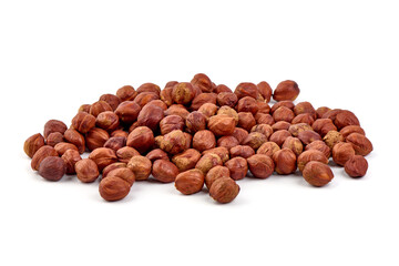 Hazelnut. Fresh organic filbert nut, isolated on white background.