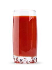 Fresh tomato juice, isolated on white background.