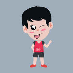 Cute little boy character design