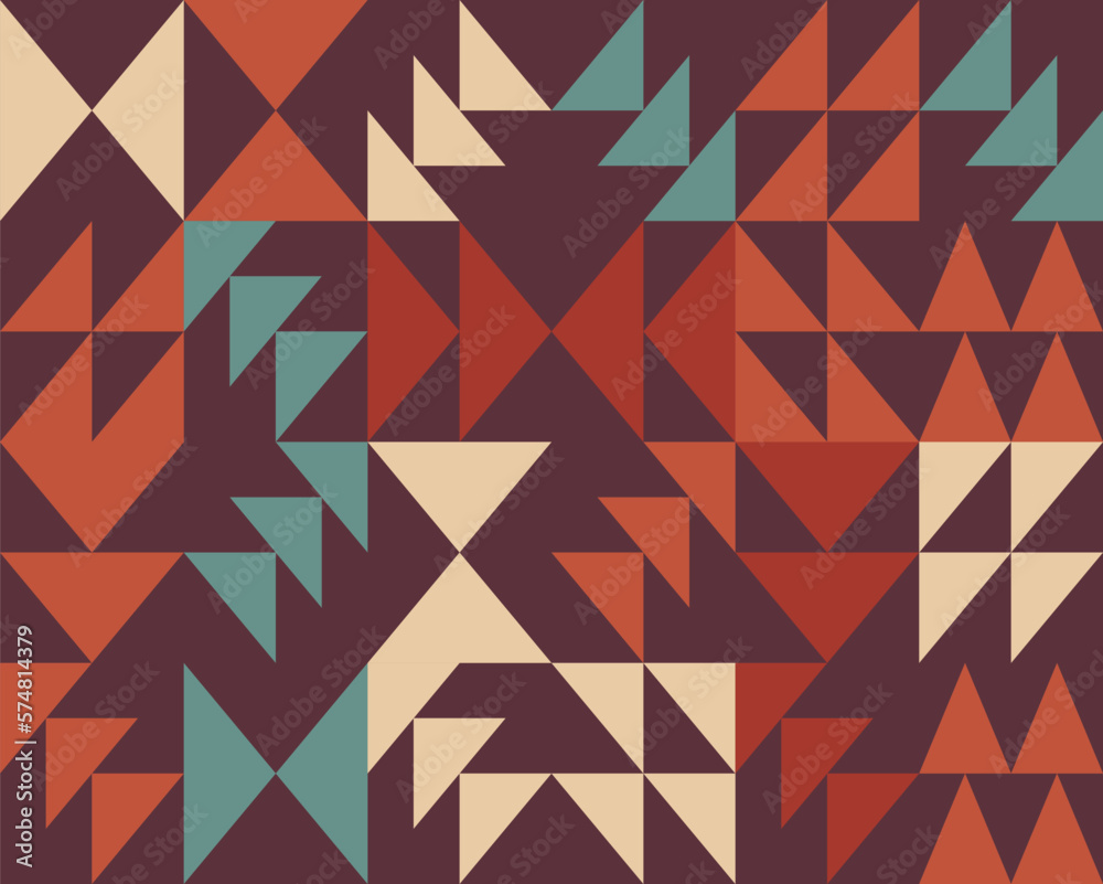 Fototapete abstract arrows retro seamless pattern. geometric background texture
