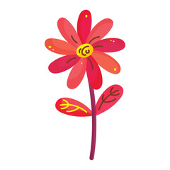 Isolated sketch of a colored flower icon Vector