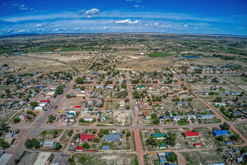 Aerial View of a tiny Colorado Farming Community
