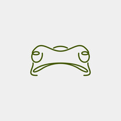 simple line art frog logo design